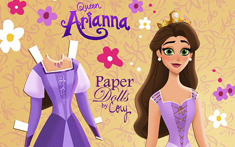 Paper doll of Queen Arianna of Corona - Rapunzel's mother