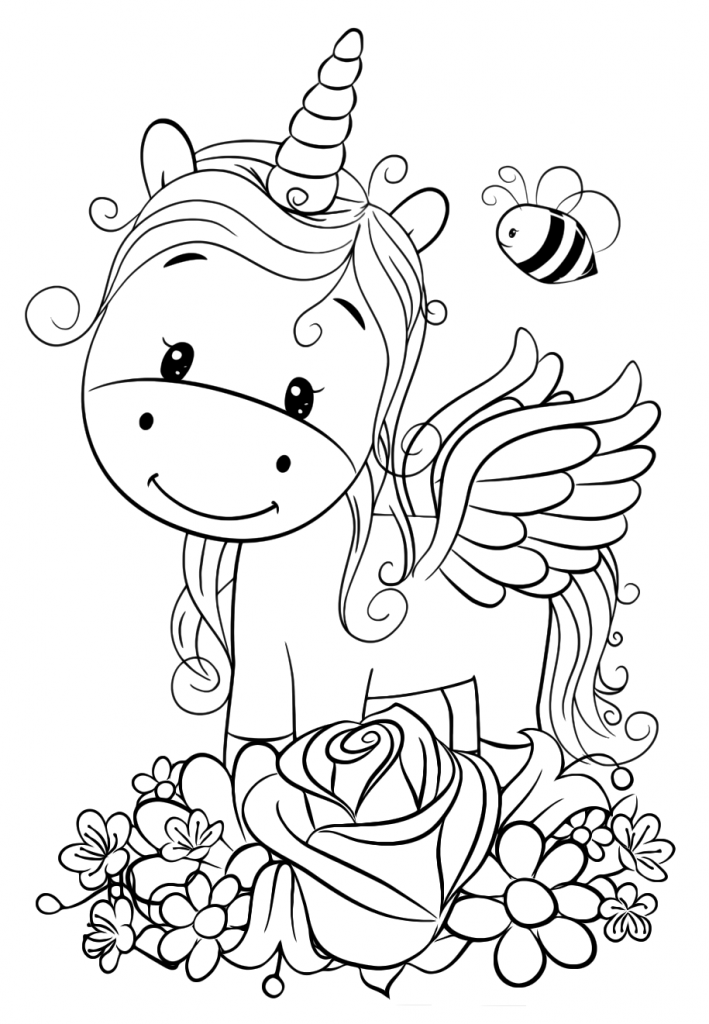 Cute unicorn coloring pages - YouLoveIt.com