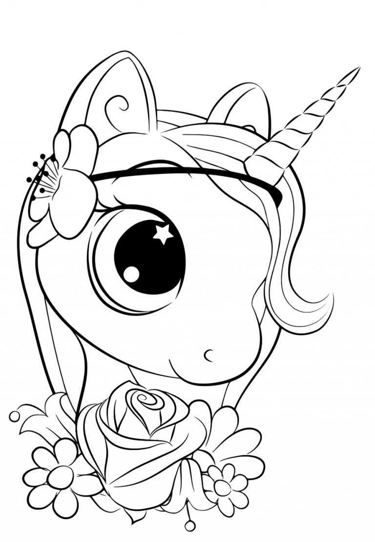 New Cute Coloring Pages Unicorn with simple drawing