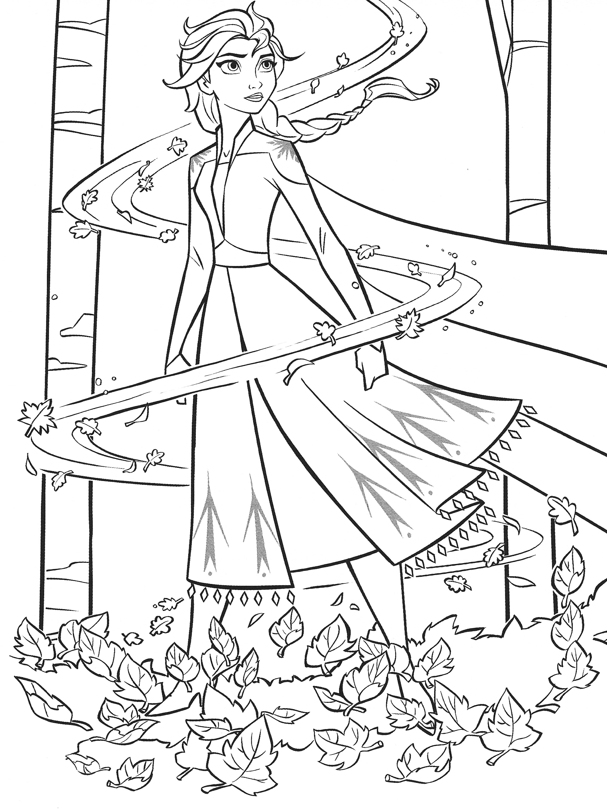 Elsa From Frozen 2 Coloring Page In 2020 Disney Princess Coloring Page