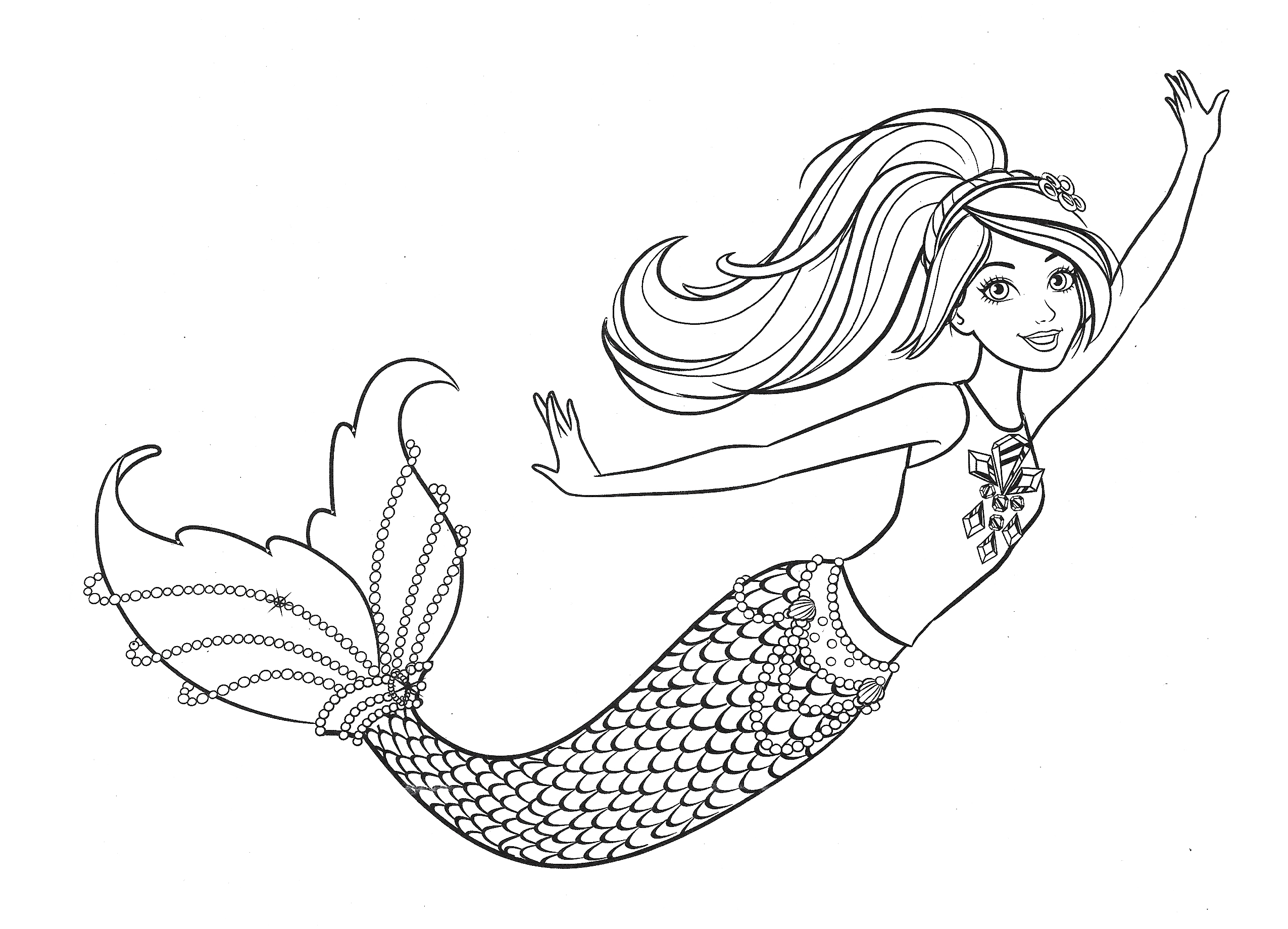 Barbie Mermaid Coloring Page In Mermaid Coloring Pages Mermaid