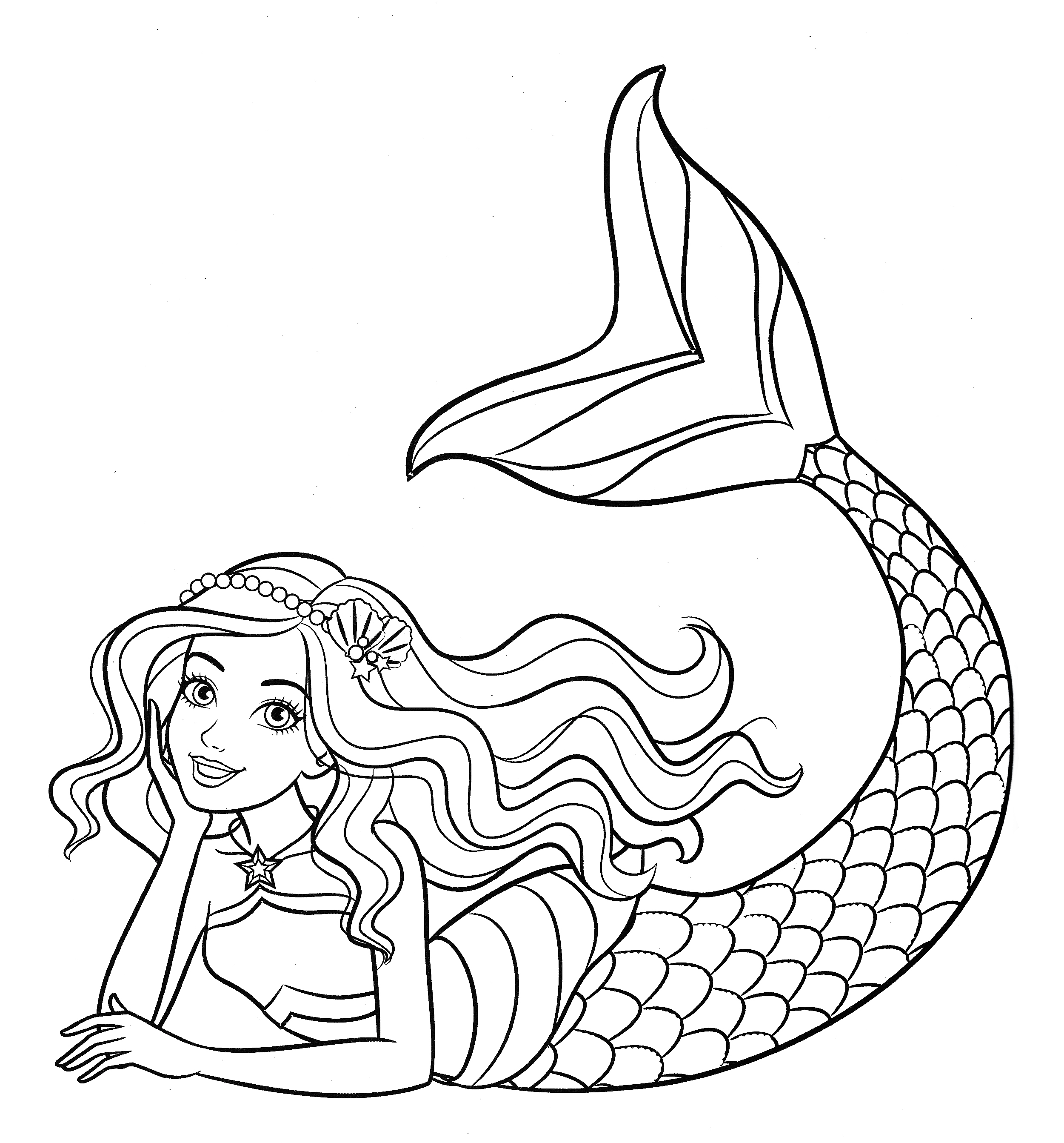 mermaid barbie coloring pages