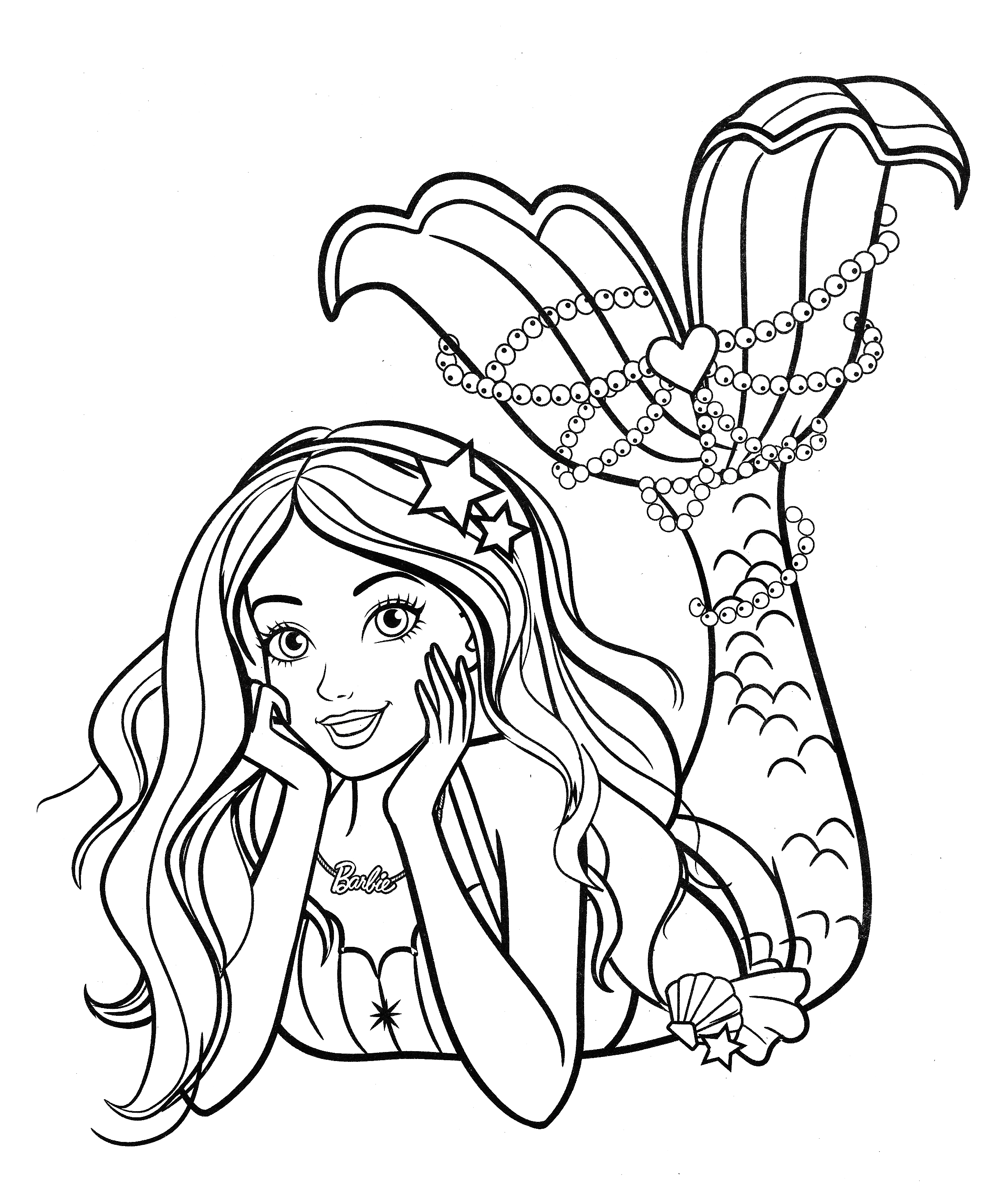 Barbie Mermaid Coloring Pages Printable How To Draw And Color Barbie 