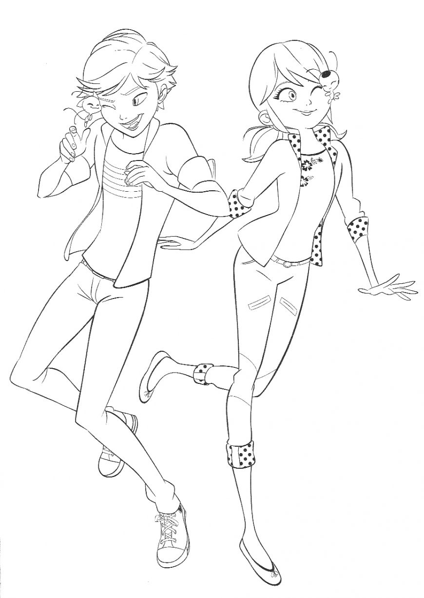 Miraculous Ladybug coloring pages with Marinette YouLoveIt com