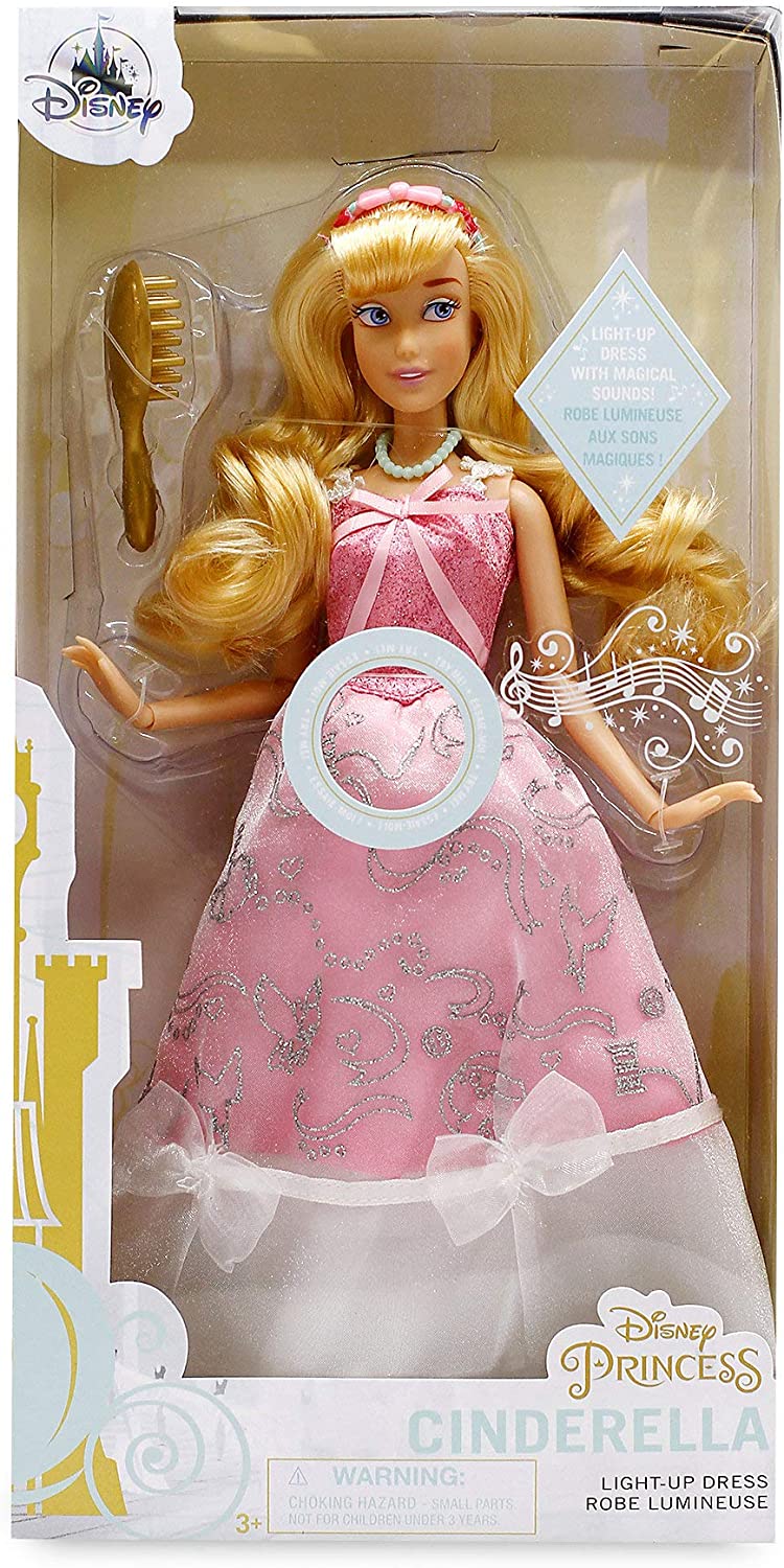Disney Store Light-Up Dress Cinderella doll in pink made by mice and