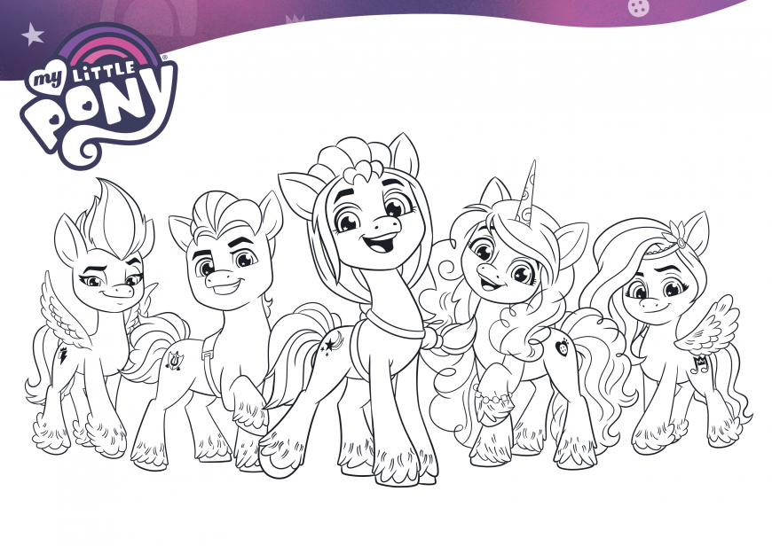 My Little Pony: A New Generation movie coloring page Mane 5