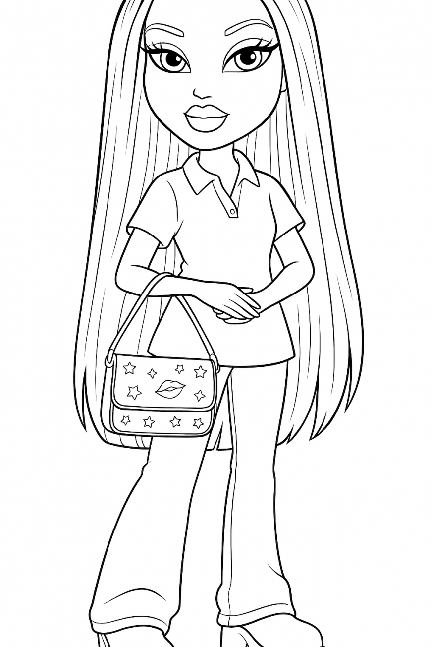 Bratz Mean Girls coloring pages with Cady, Karen, Gretchen and Regina
