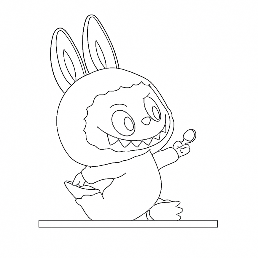 Labubu Yoga coloring page