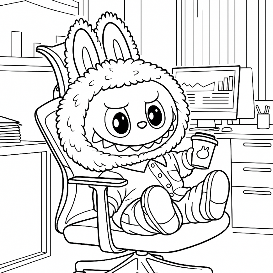 Office Break with Labubu