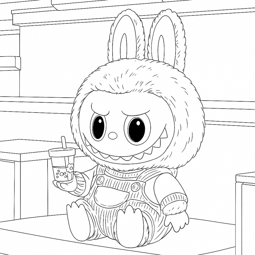 Labubu with a Drink