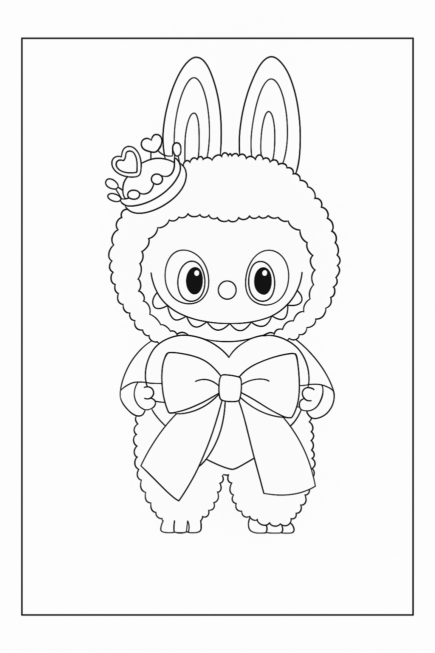 Cute Labubu coloring page
