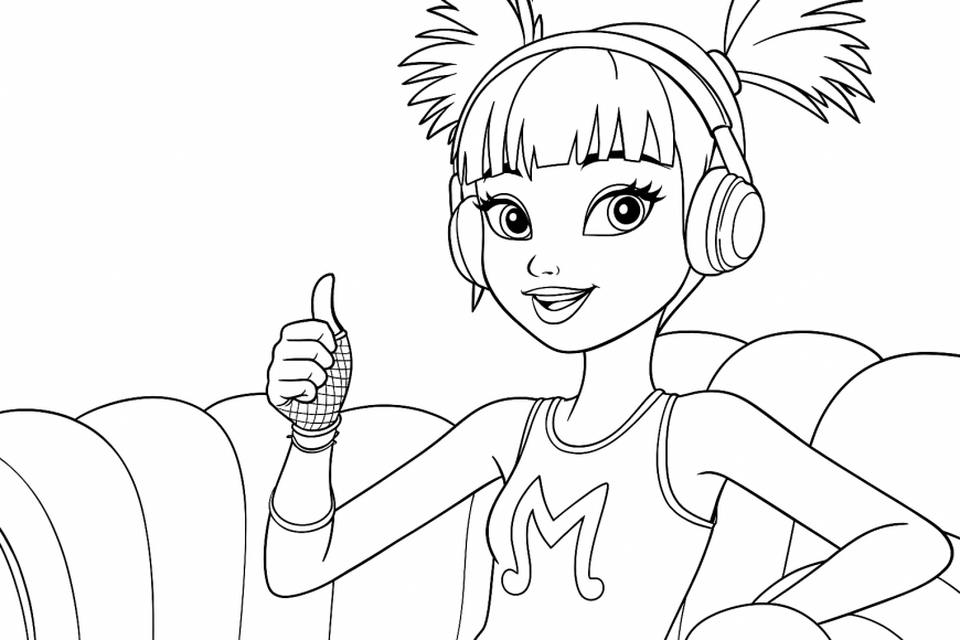 Winx Reboot Musa Giving a Thumbs Up Coloring Page