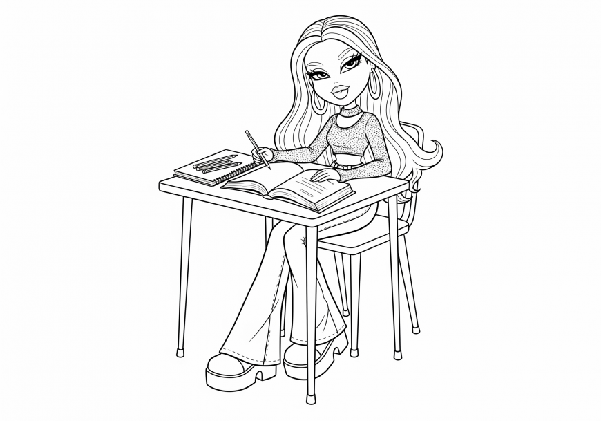 Bratz Back to School Coloring Pages