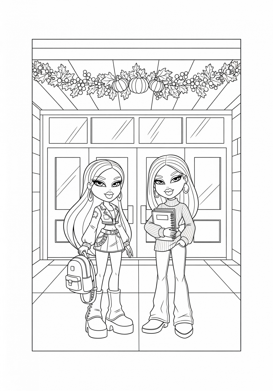 Bratz Back to School Coloring Pages