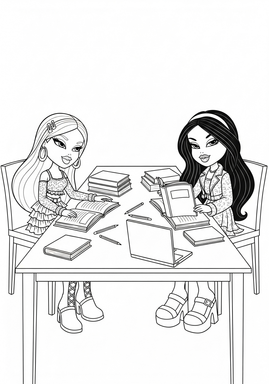 Bratz Back to School Coloring Pages