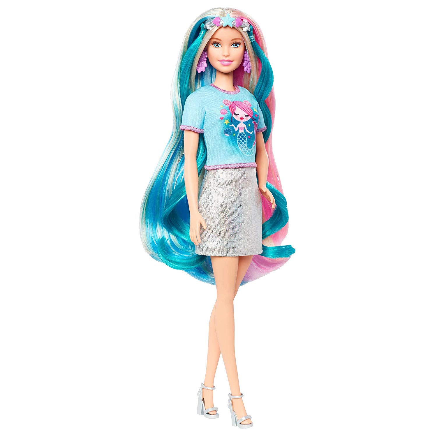 Barbie Fantasy Hair - new hair themed Barbie with Mermaid crown and ...