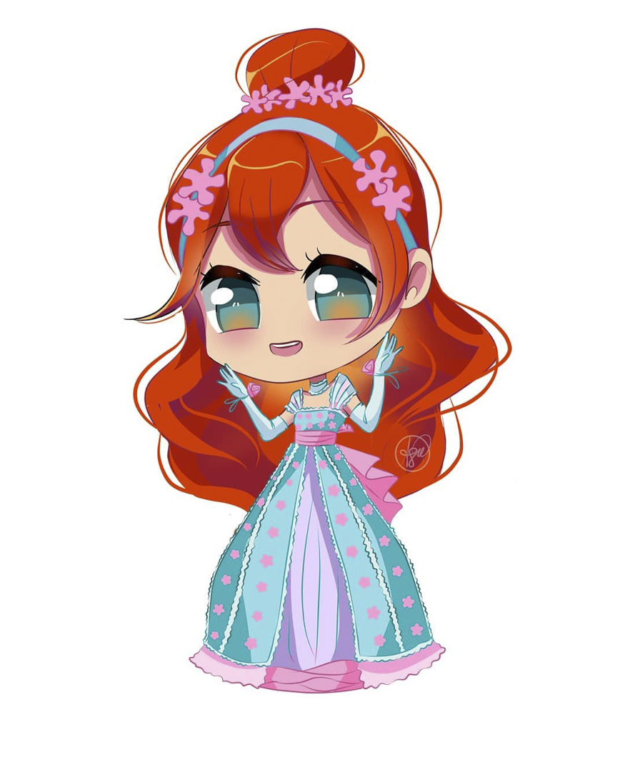 Super cute Winx chibi Bloom in season 3 outfits including