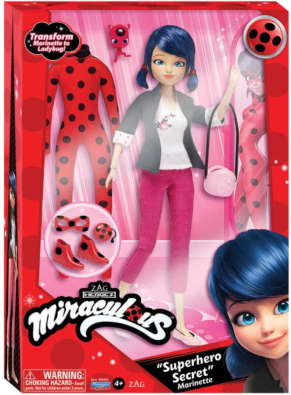Miraculous Marinette transform to Ladybug doll with 2 outfits and ...