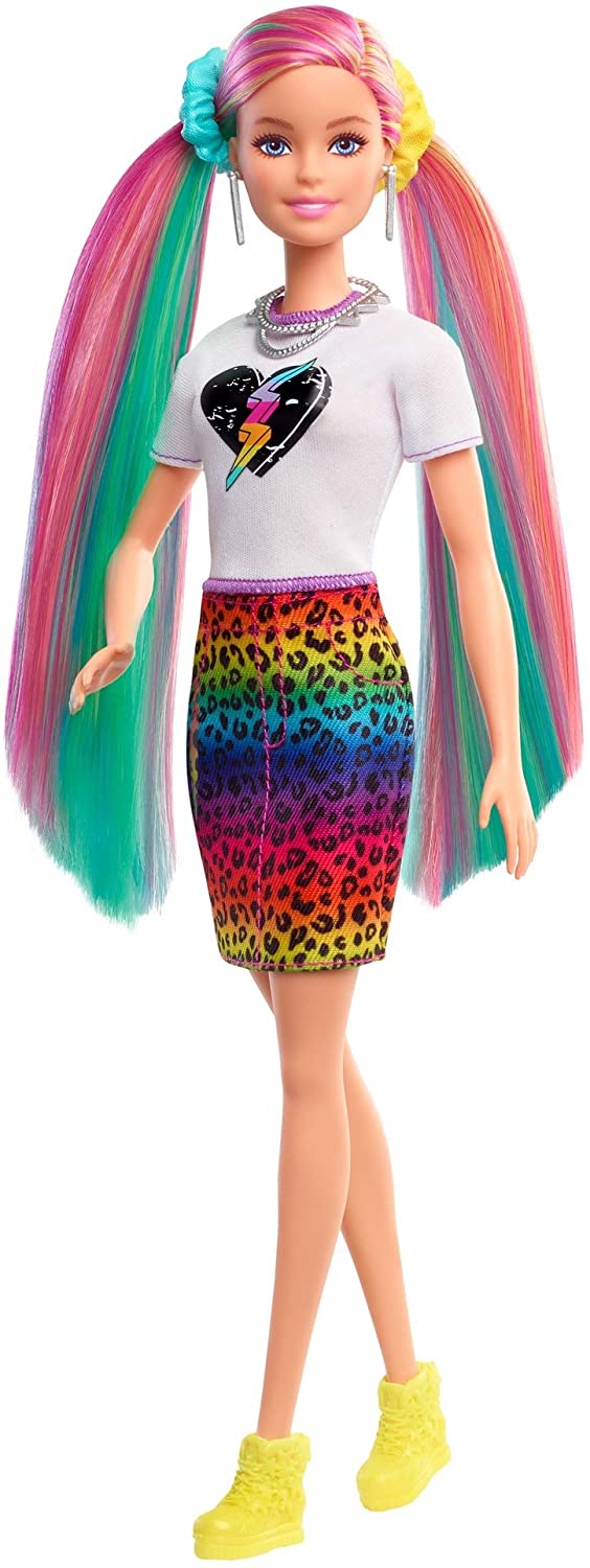 Barbie Leopard Rainbow Hair dolls 