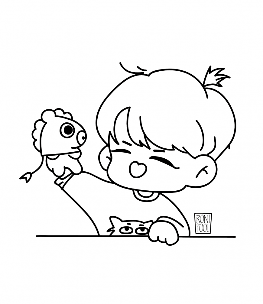 BTS coloring pages with big had and not so big pictures - YouLoveIt.com