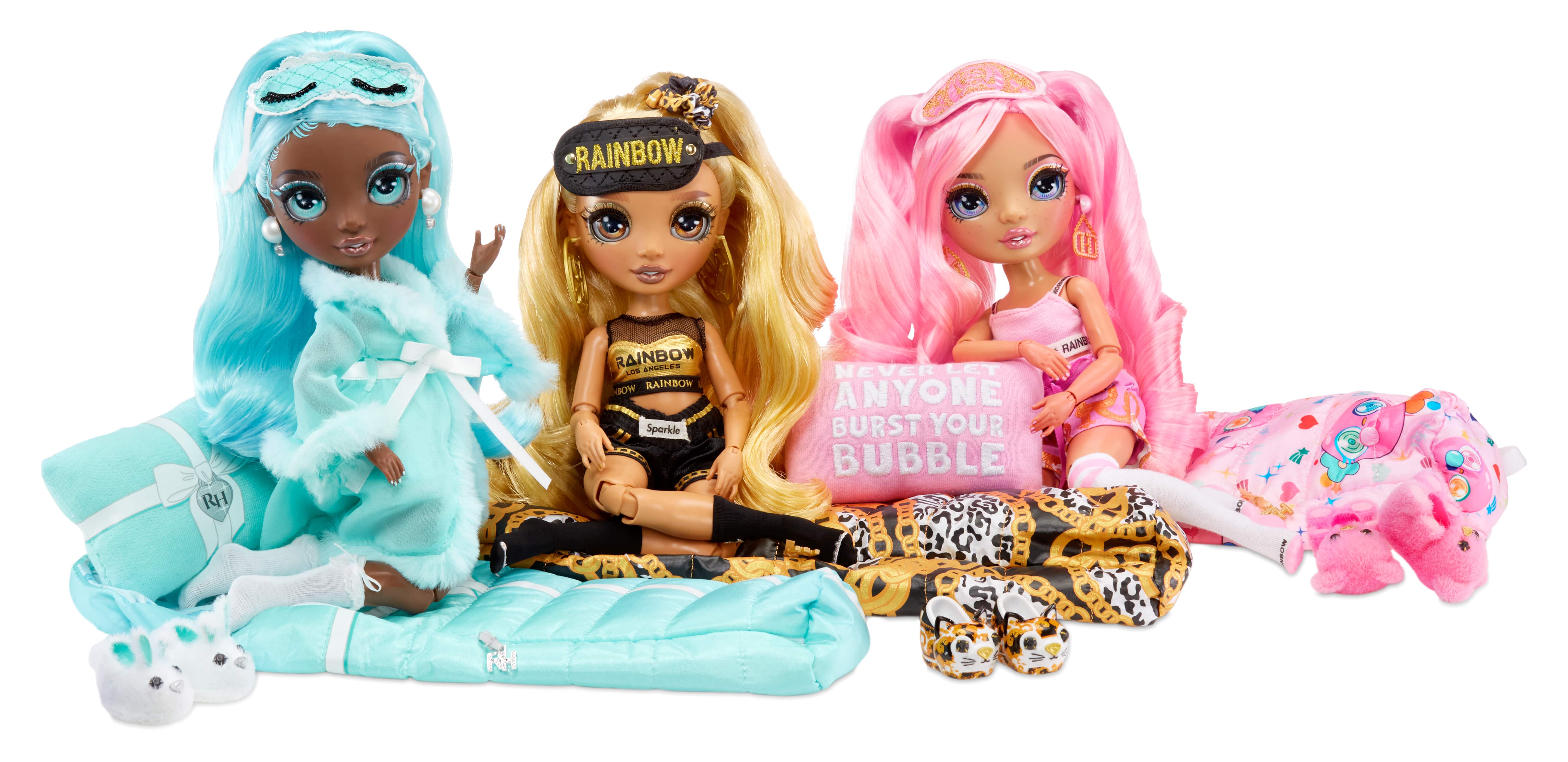 Rainbow High Slumber Party dolls: Marisa Golding, Brianna Dulce