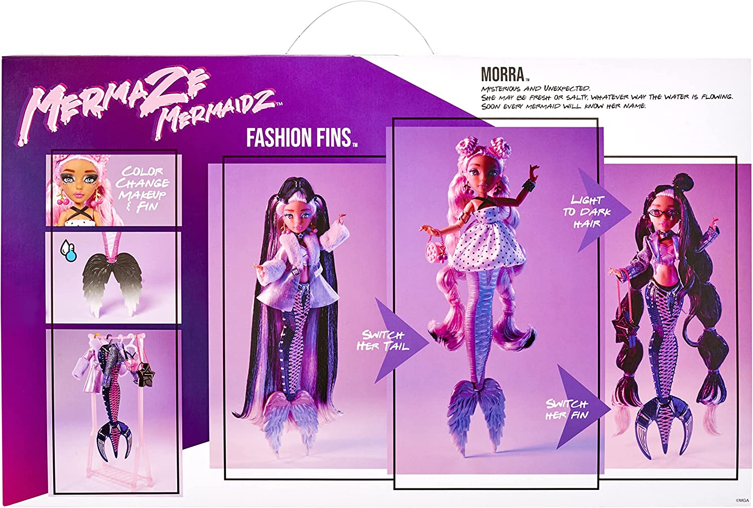 New Mermaze Mermaidz color change fashion fins doll Morra with a detachable  tail 