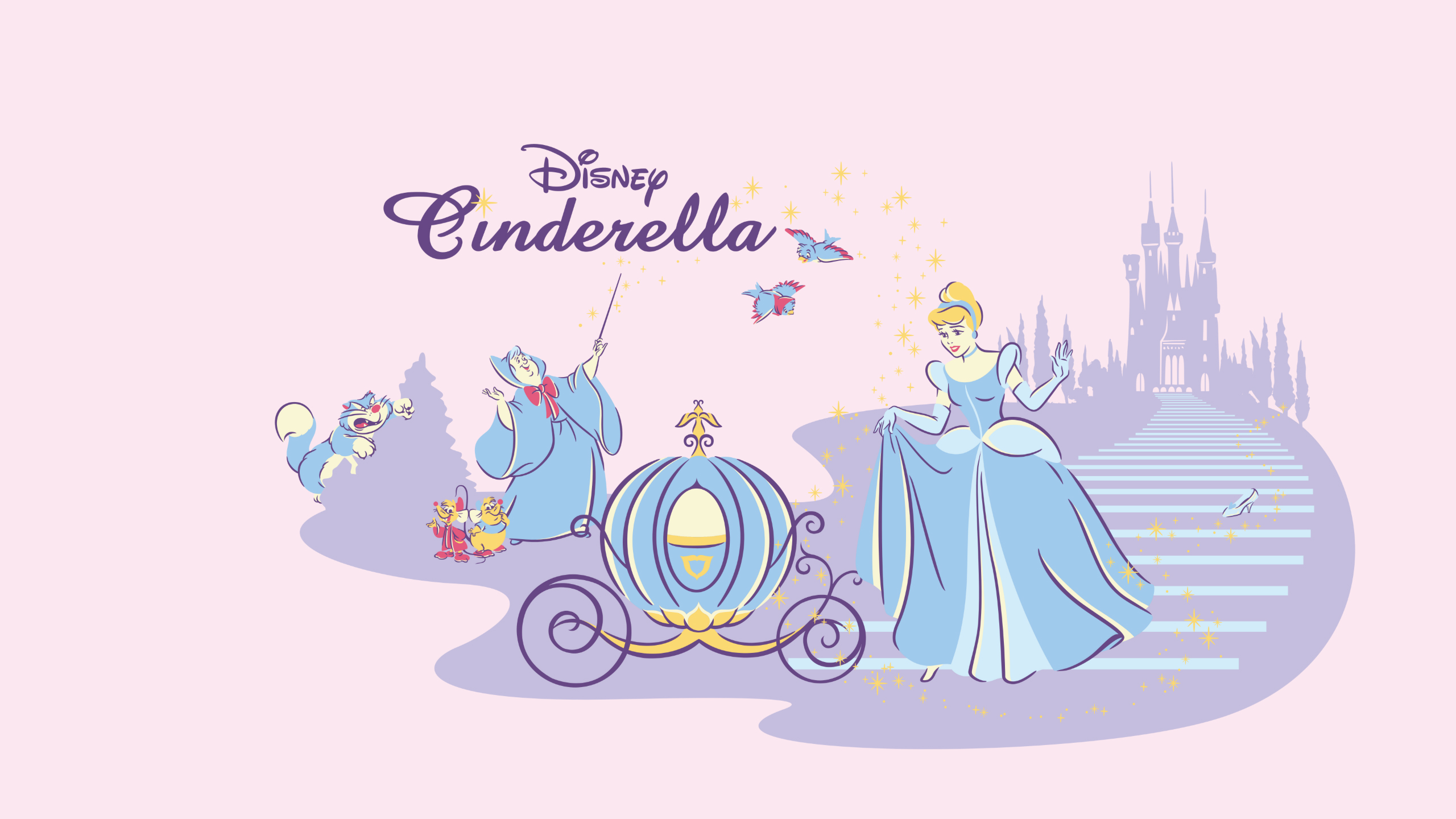 Cartoonprincess Cinderella  Prince Charmingcouple Wallpaper