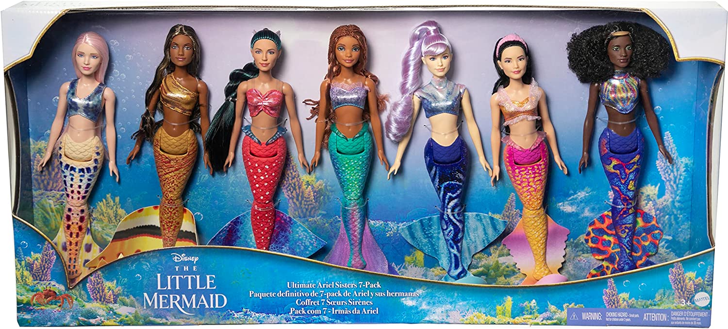Disney The Little Mermaid live action Ultimate Ariel Sisters 7-Pack dolls  Set 
