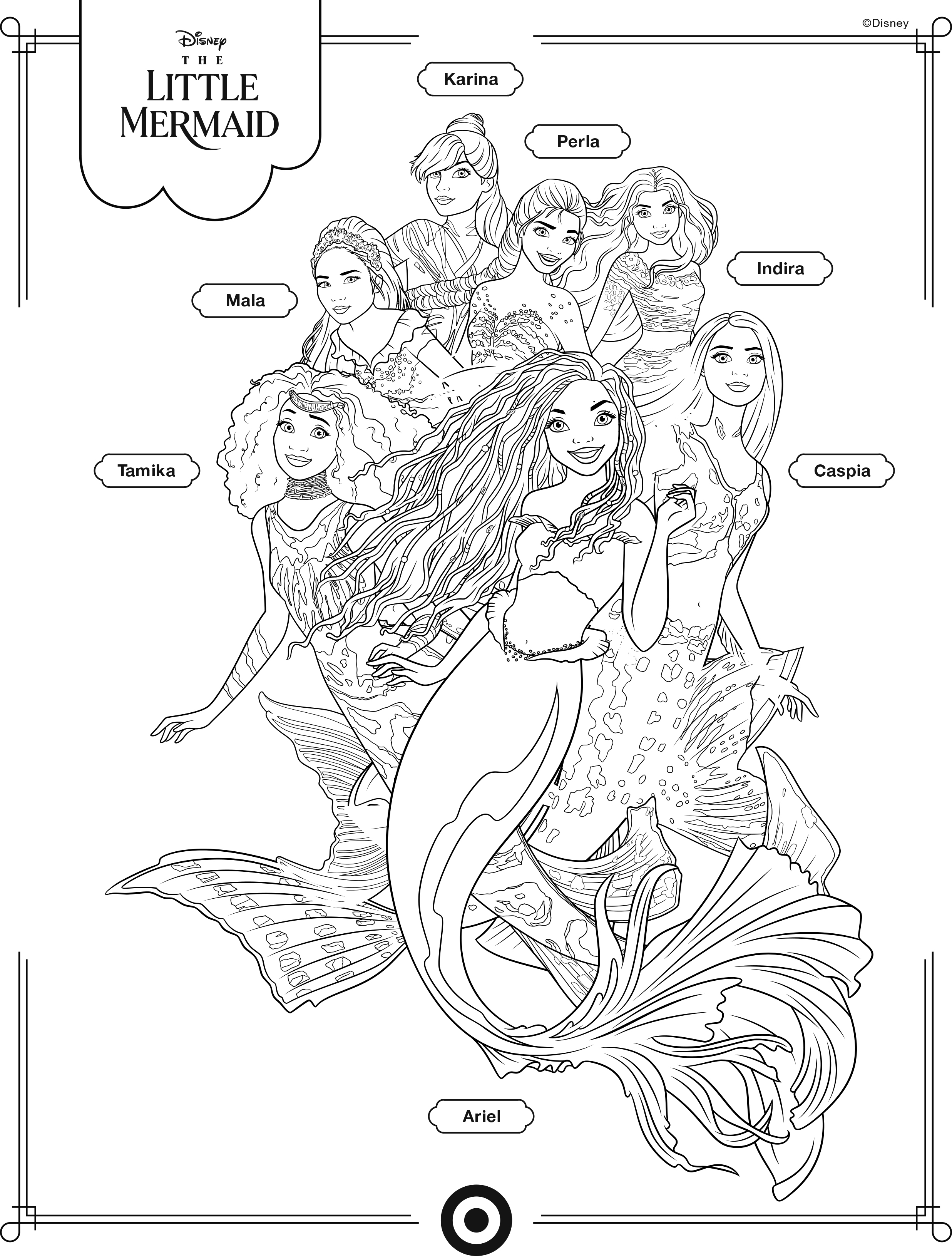 1682325539 Youloveit Com Little Mermaid Ariel Live Action Coloring Page Sisters 