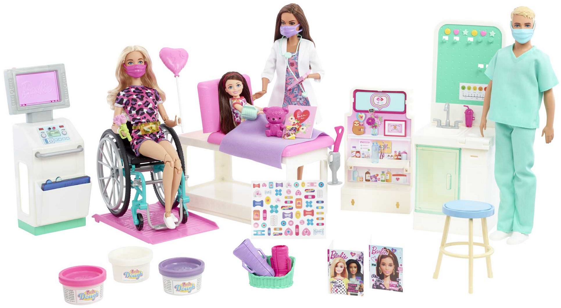 Barbie Care Facility playset with 4 dolls included - YouLoveIt.com