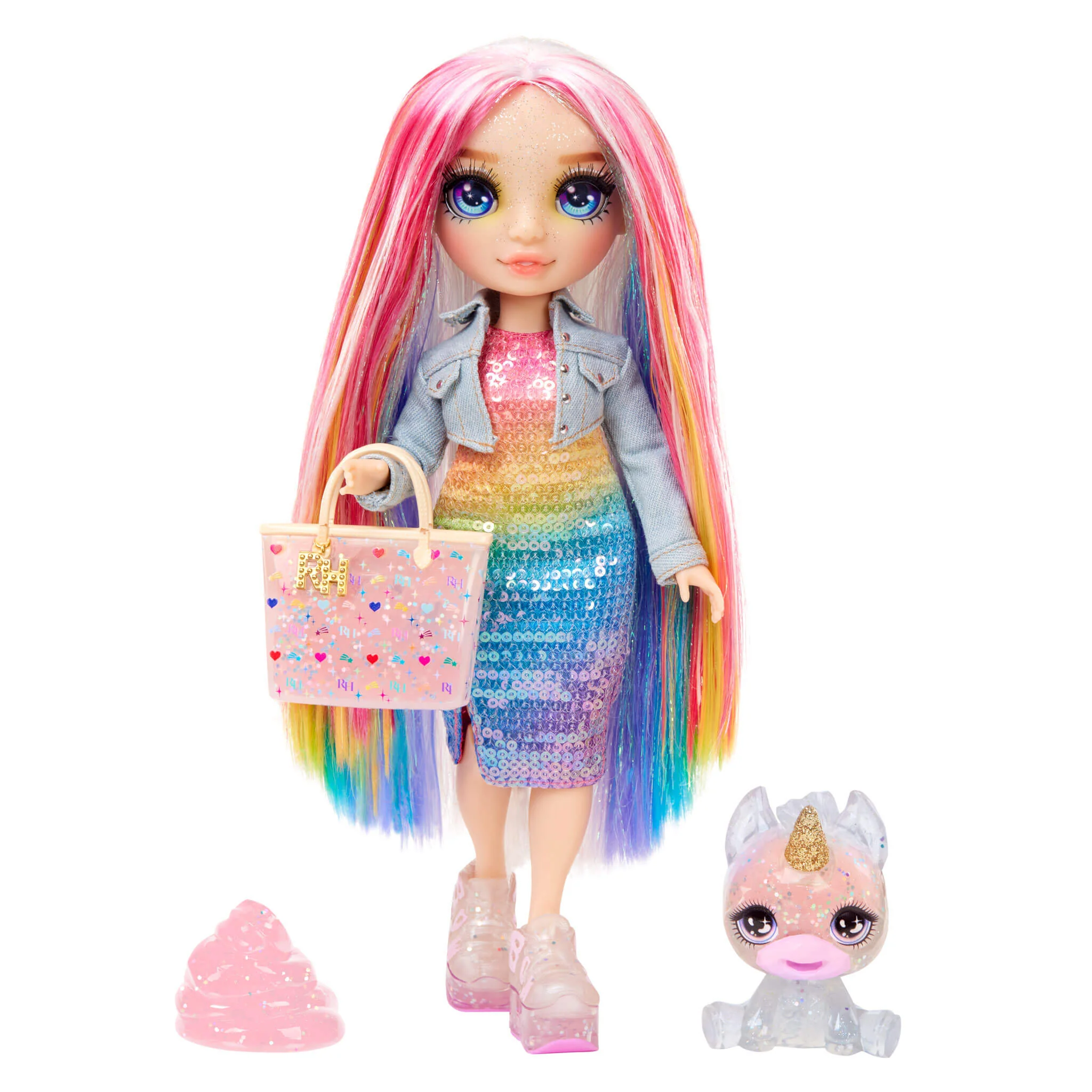Rainbow High Skyler (Blue) with Slime Kit & Pet, 11” Shimmer Doll