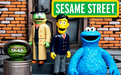 Super7 Sesame Street Reaction Figures Wave 02: Cookie Monster, Guy Smiley, Oscar The Grouch and Lefty The Salesman