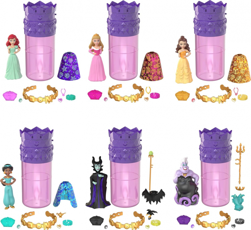 Mattel Royal Color Reveal Disney Princess  vs Villains edition mini dolls