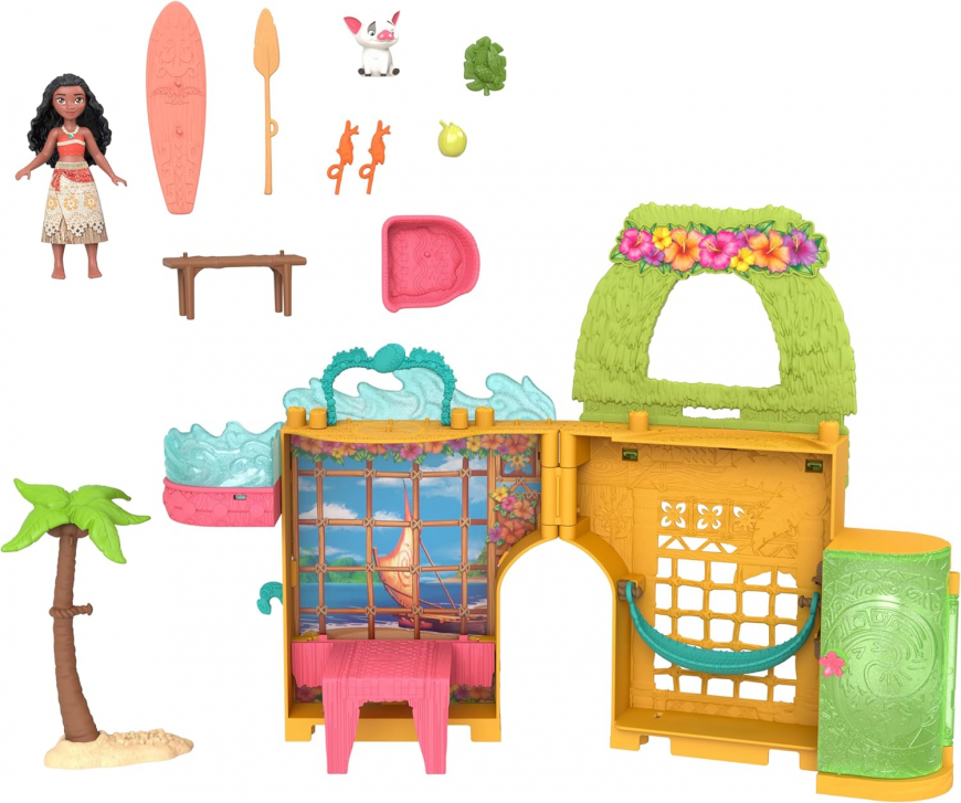Mattel Disney Princess Moana's Island home playset with mini doll