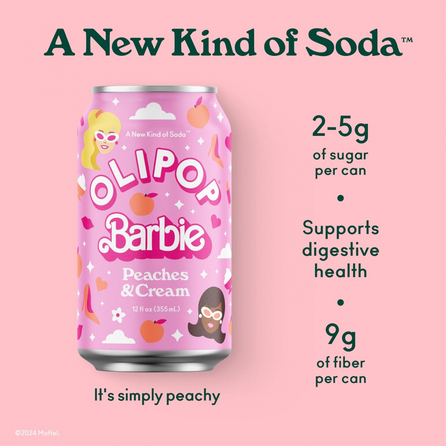 Olipop x Barbie - a new drink in honor of Barbie's 65th anniversary