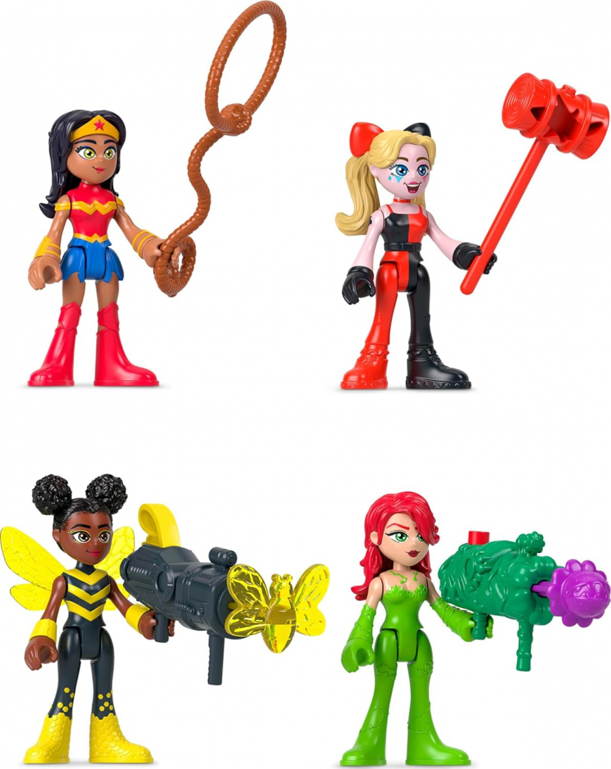 Fisher-Price Imaginext DC Super Friends Rivals figure set with Wonder Woman, Bumble Bee, Harley Quinn and Poison Ivy
