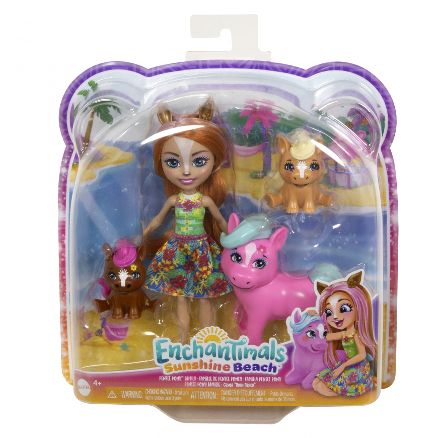 Enchantimals Sunshine Beach Pensee Pony Family doll
