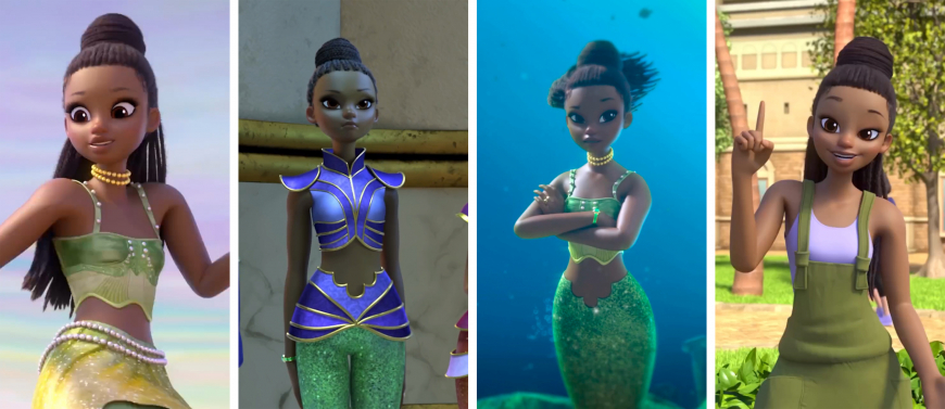 Mermaid Magic pictures with Nerissa from new teaser trailer, in her warrior, casual and mermaid outfits.