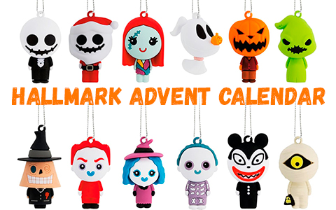 Hallmark Disney Tim Burton's The Nightmare Before Christmas Countdown Calendar Paper Tree Set with 12 Mini Ornaments