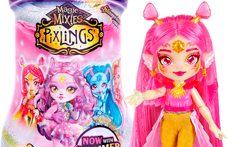 Magic Mixies Pixlings Shimmerverse Series dolls Pheona, Catlyn, Marena and Faye