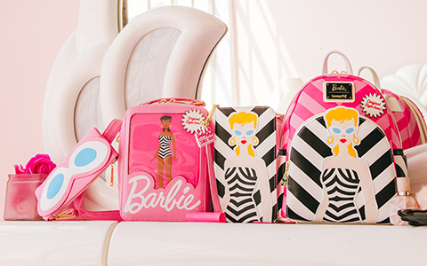 Loungefly Barbie 65th Anniversary Mini-Backpack, Wallet and Crossbody Purse