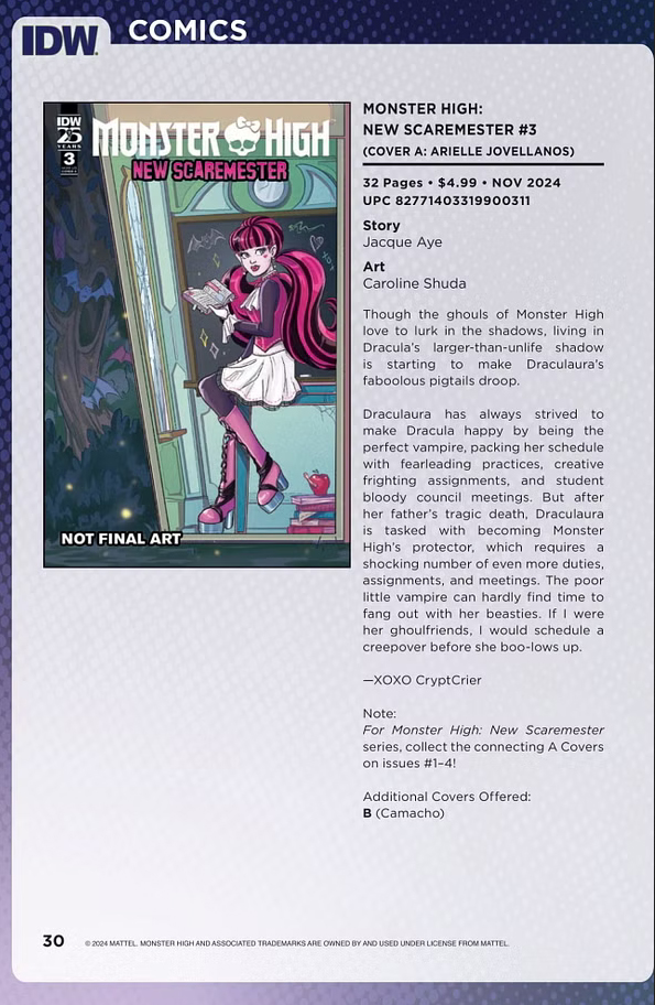 Monster High New Scaremester №3  IDW comics