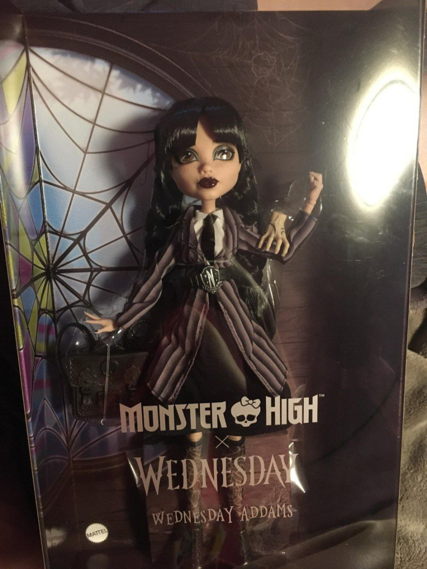 More inn real life photo of Wednesday Monster High doll