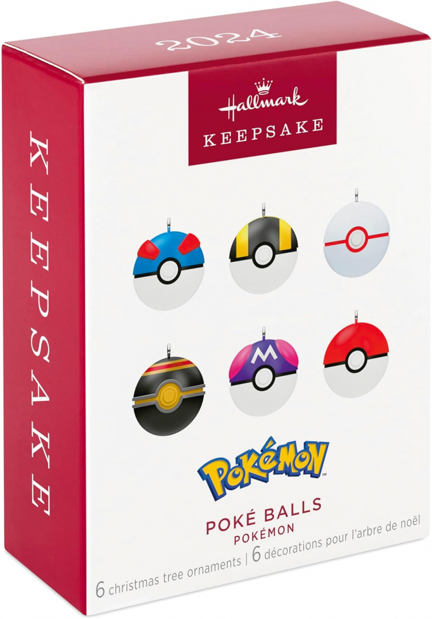 Hallmark Keepsake Mini Christmas Ornaments 2024 Pokemon Poke Balls