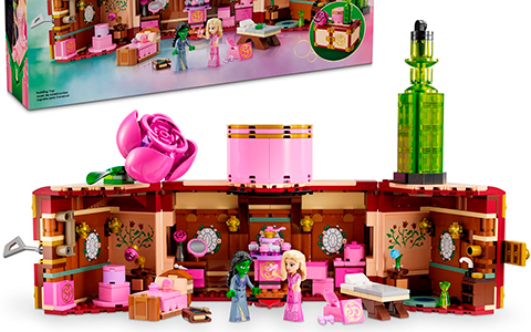 LEGO Wicked 2024 movie sets: Glinda and Elphaba's Dormitory, Elphaba and Glinda Figures, Shiz University and Welcome to Emerald City