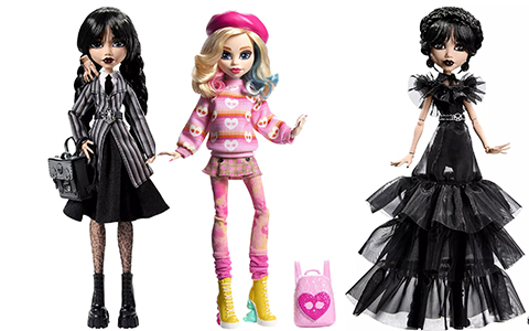 Monster High Wednesday Netflix dolls 2024: Wednesday Addams, Enid Sinclair and Wednesday ball Raven's dress