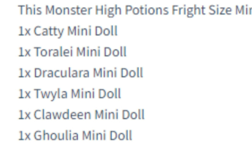 Monster High Potions series 3 fright sized ghouls mini dolls