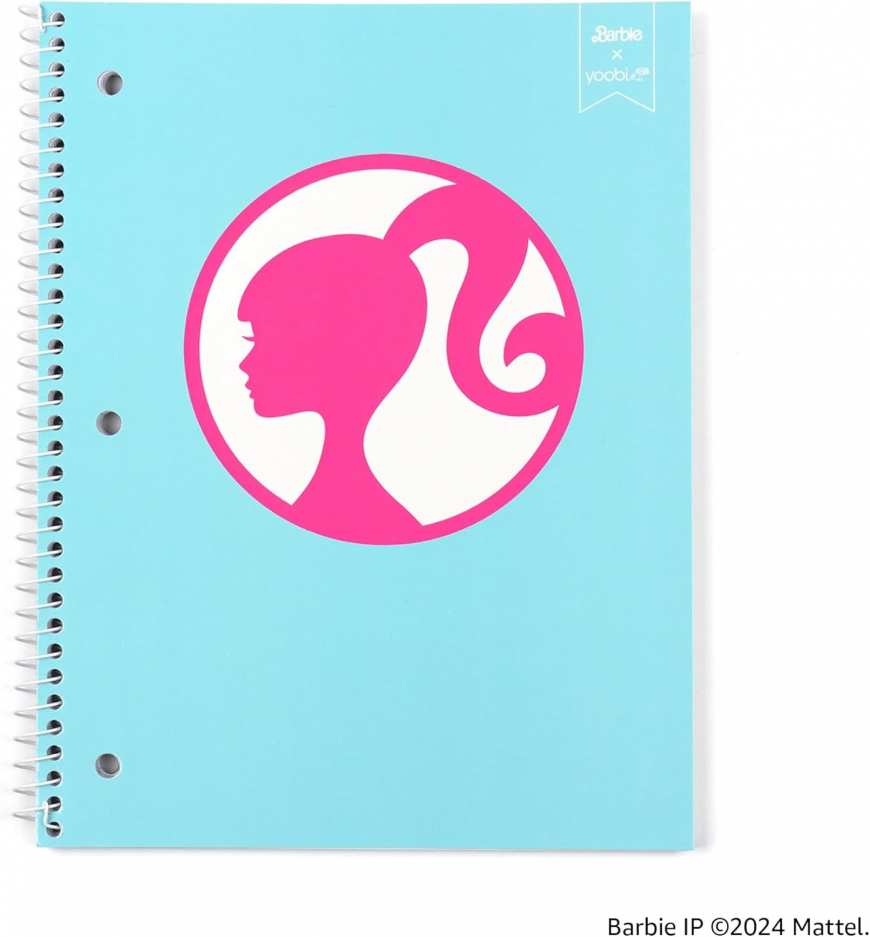 Yoobi Barbie X College Ruled Spiral Notebook Set