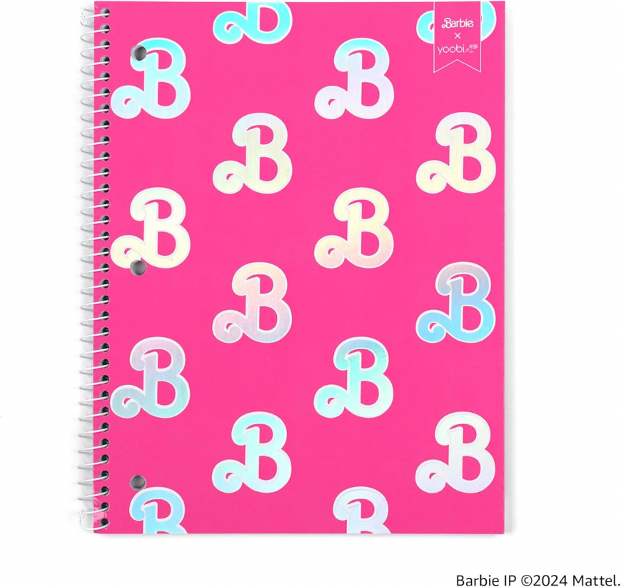 Yoobi Barbie X College Ruled Spiral Notebook Set