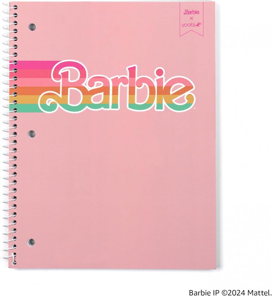 Yoobi Barbie X College Ruled Spiral Notebook Set